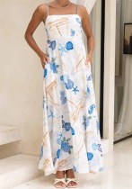 Summer Holidays Women's Print Casual Strap Maxi Dress
