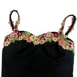 Summer Chic Sexy Floral Embroidered Strap Slim Waist Bodycon Gown Dress
