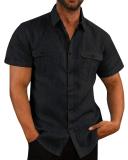 Men’s Linen Double-Pocket Casual Holiday Shirt