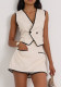 Summer Cotton Vest & Skirt Set Sleeveless V-Neck Career Two-Piece Set