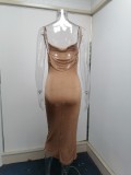 Spring Chic Slit Strap Sexy Midi Dress