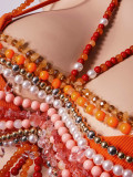 Beaded Body Chain Cover-Up Halter Neck Outer Top