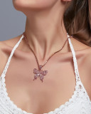 Diamond Chain Trendy Crystal Butterfly Necklace
