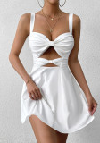 Summer Sleeveless Hollow-Out Bodycon Chic Mini Dress