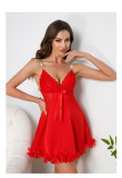 Summer Sexy Mesh Patchwork Lace Sleepwear Low-Cut Loose Sleeveless Nightgown