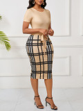 Summer Women’s Chic Checkered Print Midi Dress