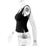 Sexy Low Back Slit Strap Top