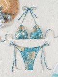 Triangle Lace-up Sexy Bikini Swimsuit