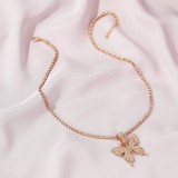 Diamond Chain Trendy Crystal Butterfly Necklace