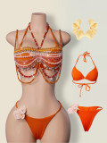 Beaded Body Chain Cover-Up Halter Neck Outer Top