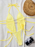 Sexy Yellow Two-Piece Swimsuit Trendy Holidays Beach Bikini