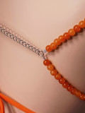Beaded Body Chain Cover-Up Halter Neck Outer Top