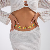 Women Accessories Turquoise Belt Metal Retro Carved Bohemian Body Chain Belt Chain