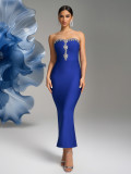 Women sexy slit diamond bandage Strap bandage dress