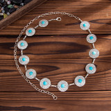 Women Accessories Turquoise Belt Metal Retro Carved Bohemian Body Chain Belt Chain