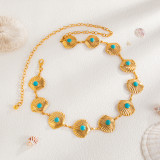 Women Accessories Turquoise Belt Metal Retro Carved Bohemian Body Chain Belt Chain