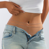 Women Summer Navel Chain Beach Butterfly Pendant Sexy Beach Double Belt Body Chain