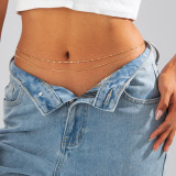 Women Summer Navel Chain Beach Butterfly Pendant Sexy Beach Double Belt Body Chain