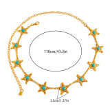 Women Accessories Turquoise Belt Metal Retro Carved Bohemian Body Chain Belt Chain