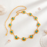 Women Accessories Turquoise Belt Metal Retro Carved Bohemian Body Chain Belt Chain