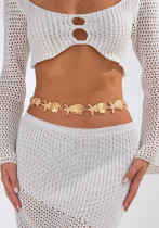 Women Accessories Turquoise Belt Metal Retro Carved Bohemian Body Chain Belt Chain