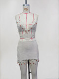 Women Sexy Hollow Patchwork Shell Lace Beach Holidays Bikini Beach Dress