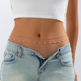 Women Summer Navel Chain Beach Butterfly Pendant Sexy Beach Double Belt Body Chain