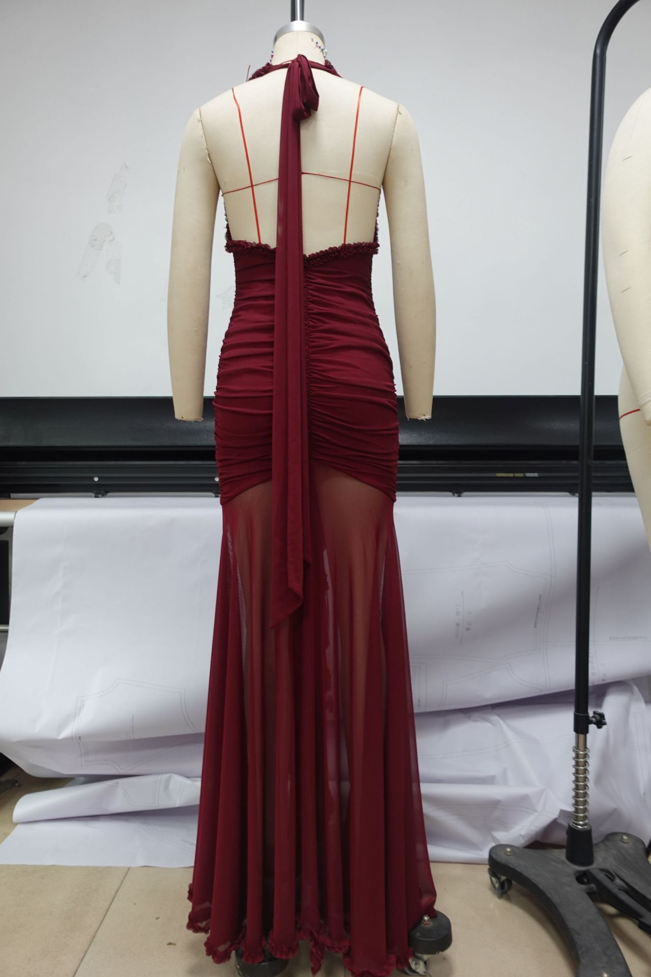 Women Sexy Stretch Suspender Solid V-Neck Dress