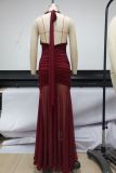 Women Sexy Stretch Suspender Solid V-Neck Dress