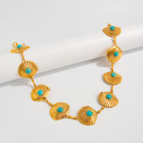Women Accessories Turquoise Belt Metal Retro Carved Bohemian Body Chain Belt Chain