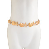 Women Accessories Turquoise Belt Metal Retro Carved Bohemian Body Chain Belt Chain