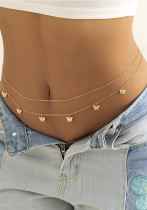 Women Summer Navel Chain Beach Butterfly Pendant Sexy Beach Double Belt Body Chain