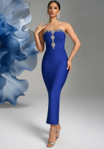 Women sexy slit diamond bandage Strap bandage dress Women sexy slit diamond bandage Strap bandage dress