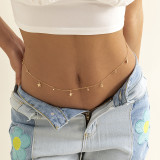 Women Summer Navel Chain Beach Butterfly Pendant Sexy Beach Double Belt Body Chain