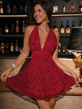Women Sexy Suspender Sequin Dress