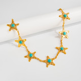 Women Accessories Turquoise Belt Metal Retro Carved Bohemian Body Chain Belt Chain