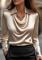 Women Chic Solid Printed Swing Neck Shirt