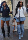 Women Casual Patchwork Denim Blazer Jacket