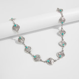 Women Accessories Turquoise Belt Metal Retro Carved Bohemian Body Chain Belt Chain