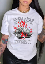 Letter Printed Round Neck Short Sleeve T-shirt Letter Printed Round Neck Short Sleeve T-shirt