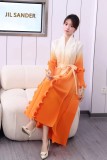 Ruffle Plus Size Fashion Elegant Chic Loose Ombre Long Dress