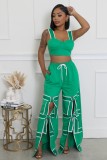 Women's Strap High-Waist Lace-Up Fashion Two Piece Pants Set