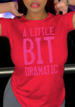 Letter Printed Round Neck Short Sleeve T-shirt Letter Printed Round Neck Short Sleeve T-shirt