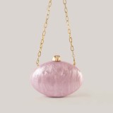 Beige Acrylic Evening Clutch Shoulder/Crossbody Wedding Bag