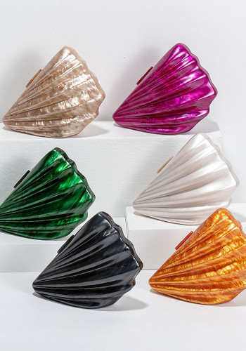 Women's Shoulder/Crossbody Bag Fan-Shaped Shell Acrylic Clutch for Wedding & Evening Party