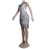 Sexy Strappy Deep V Double Drawstring Design Clubwear Dress
