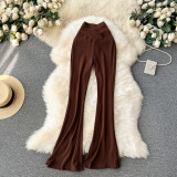 Casual Women's High-Waist Slim Fit Flare Leggings Sexy Tight-Fitting Yoga Pants