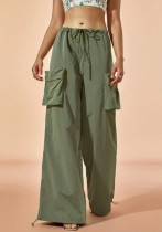 Drawstring Wide-Leg Casual Street Style Loose Lazy Athletic Quick-Dry Long Pants
