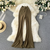 Casual Women's High-Waist Slim Fit Flare Leggings Sexy Tight-Fitting Yoga Pants