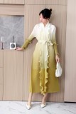 Ruffle Plus Size Fashion Elegant Chic Loose Ombre Long Dress